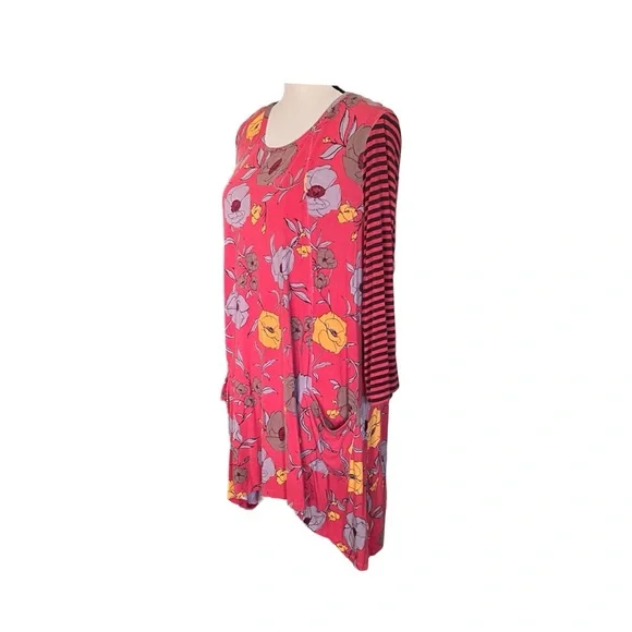 logo Lori Goldstein Floral Shark Bite Pocket tunic. SZ.XL - Picture 2 of 8